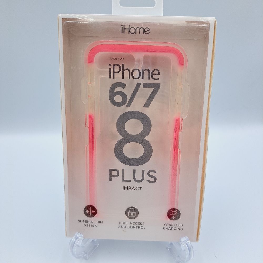 4/$20 iHome Pink & Clear iPhone 6/7/8 Plus Impact Case